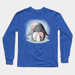 cute mommy baby penguin Long Sleeve T-Shirt